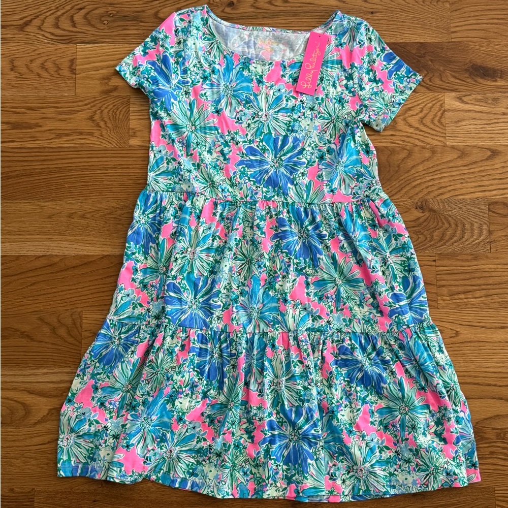 Lilly Pulitzer Floral Mini Dress in Pink and Blue